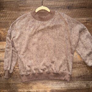 Boutique Velour sweatshirt brown Size Small NWOT